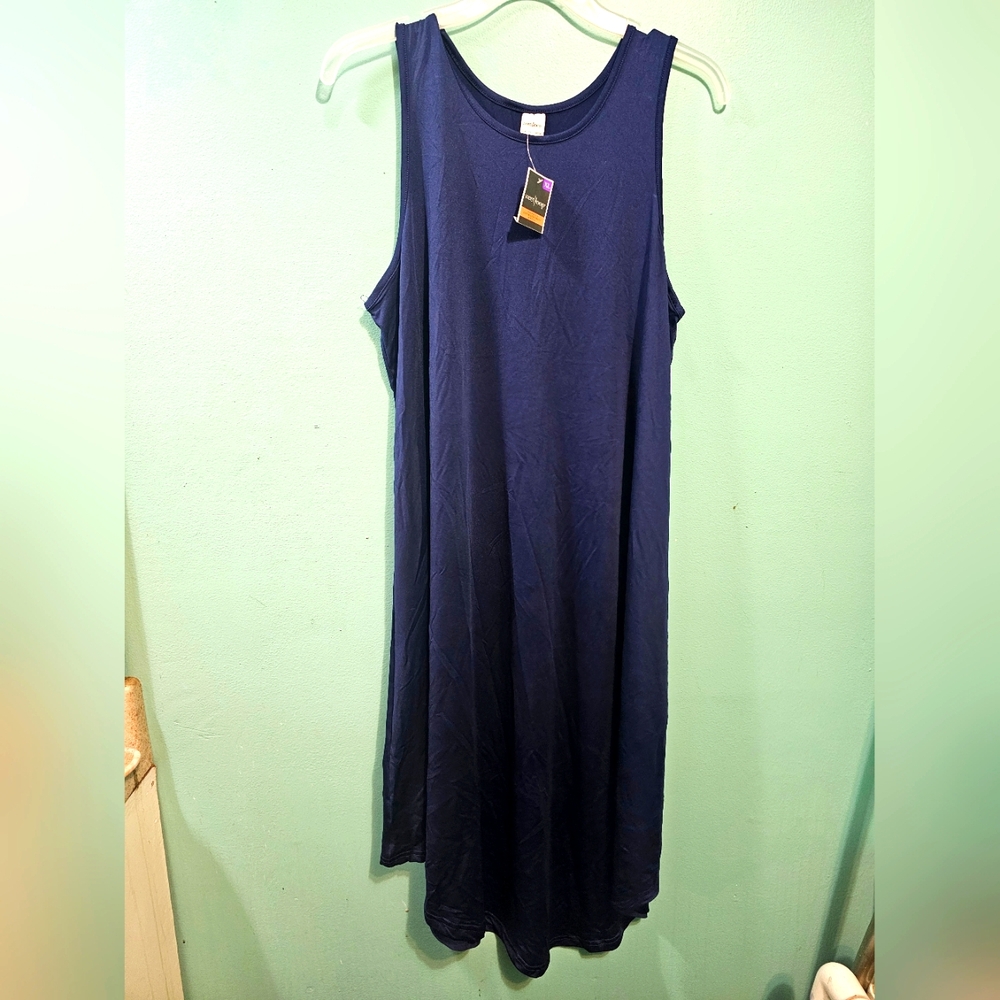 Sleeveless Navy Blue Handkerchief Dress